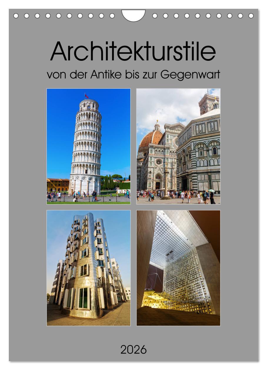 Vorderes Coverbild Architekturstile von der Antike bis zur Gegenwart (Wandkalender 2026 DIN A4 hoch), CALVENDO Monatskalender