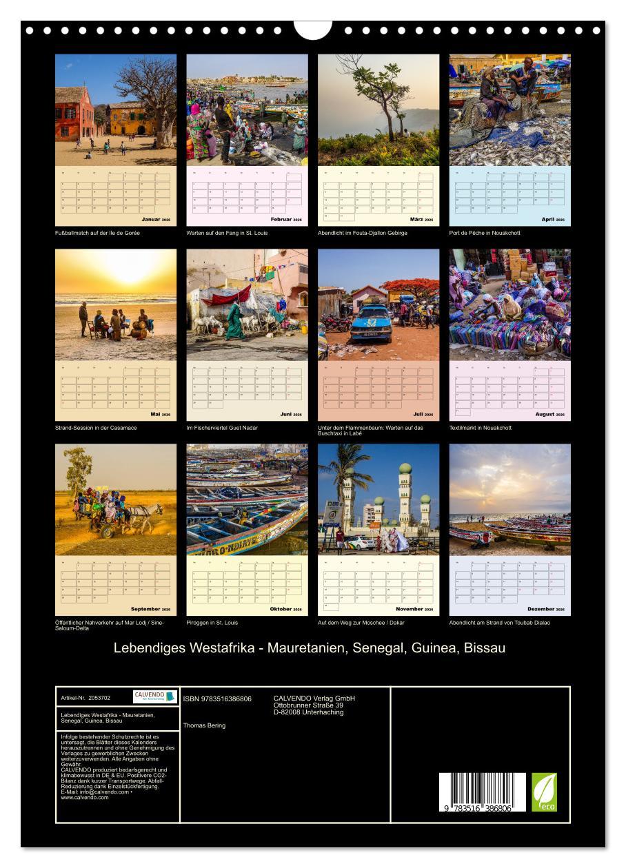 Beispielinhalt (Bild) Lebendiges Westafrika - Mauretanien, Senegal, Guinea, Bissau (Wandkalender 2026 DIN A3 hoch), CALVENDO Monatskalender