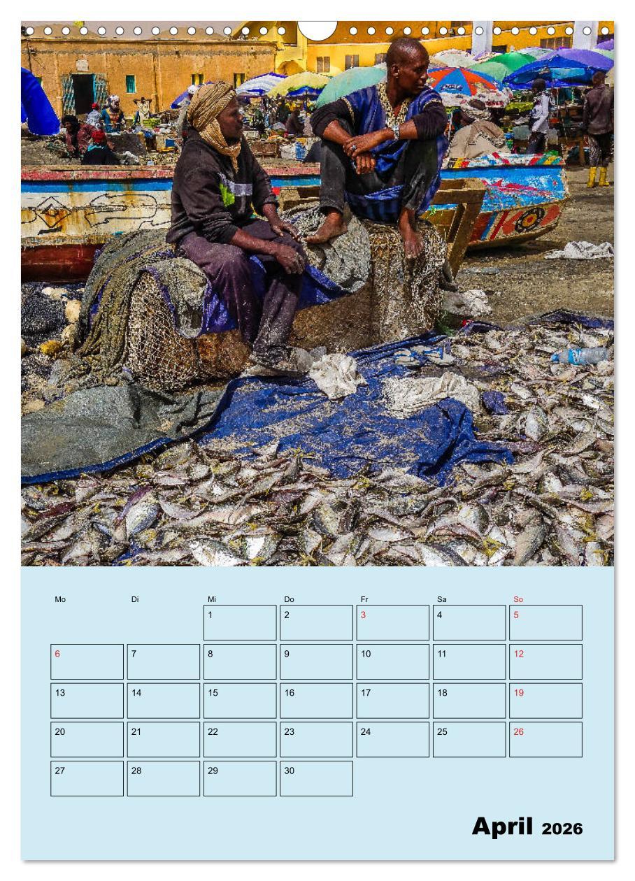 Beispielinhalt (Bild) Lebendiges Westafrika - Mauretanien, Senegal, Guinea, Bissau (Wandkalender 2026 DIN A3 hoch), CALVENDO Monatskalender
