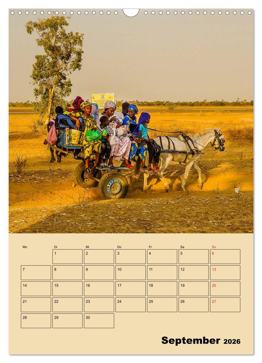 Beispielinhalt (Bild) Lebendiges Westafrika - Mauretanien, Senegal, Guinea, Bissau (Wandkalender 2026 DIN A3 hoch), CALVENDO Monatskalender
