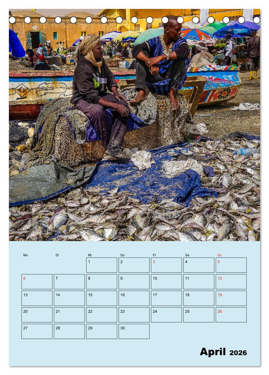 Beispielinhalt (Bild) Lebendiges Westafrika - Mauretanien, Senegal, Guinea, Bissau (Tischkalender 2026 DIN A5 hoch), CALVENDO Monatskalender