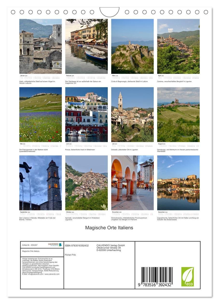 Beispielinhalt (Bild) Magische Orte Italiens (Wandkalender 2026 DIN A4 hoch), CALVENDO Monatskalender