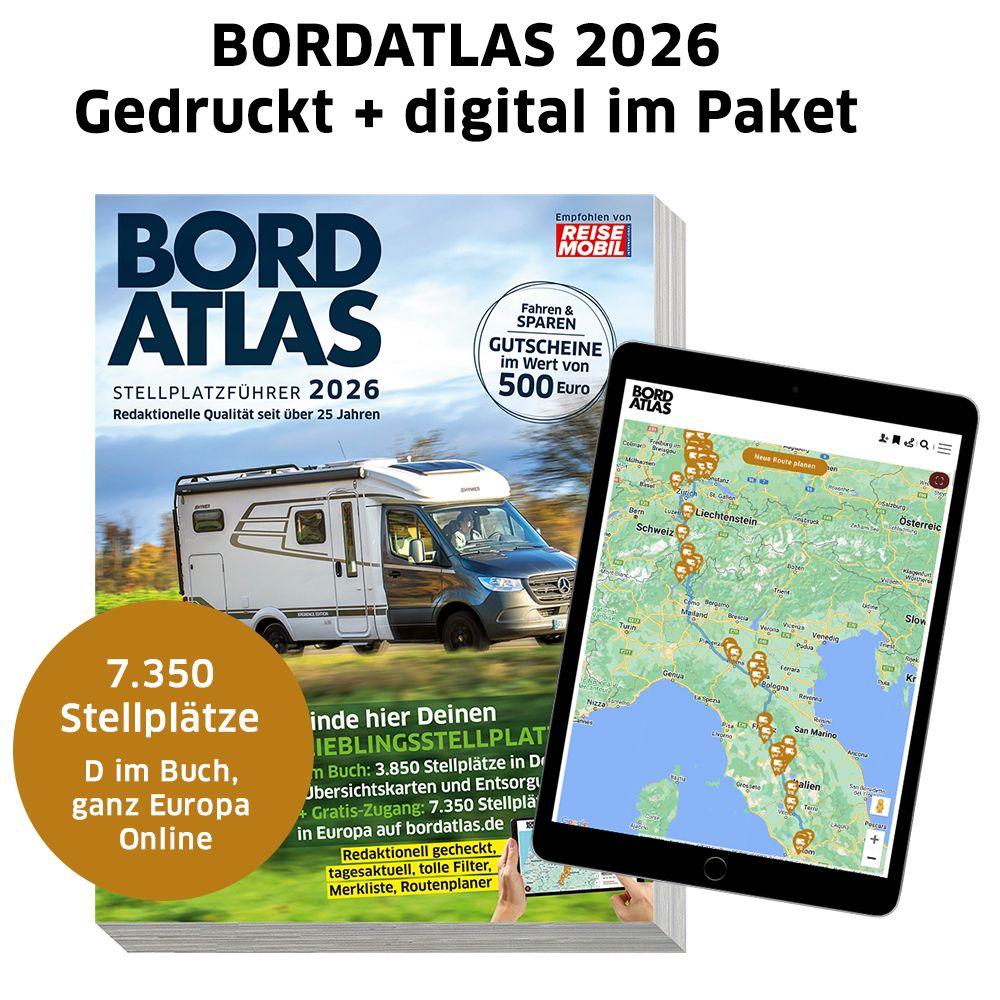 Beispielinhalt (Bild) Bordatlas Stellplatzführer 2026