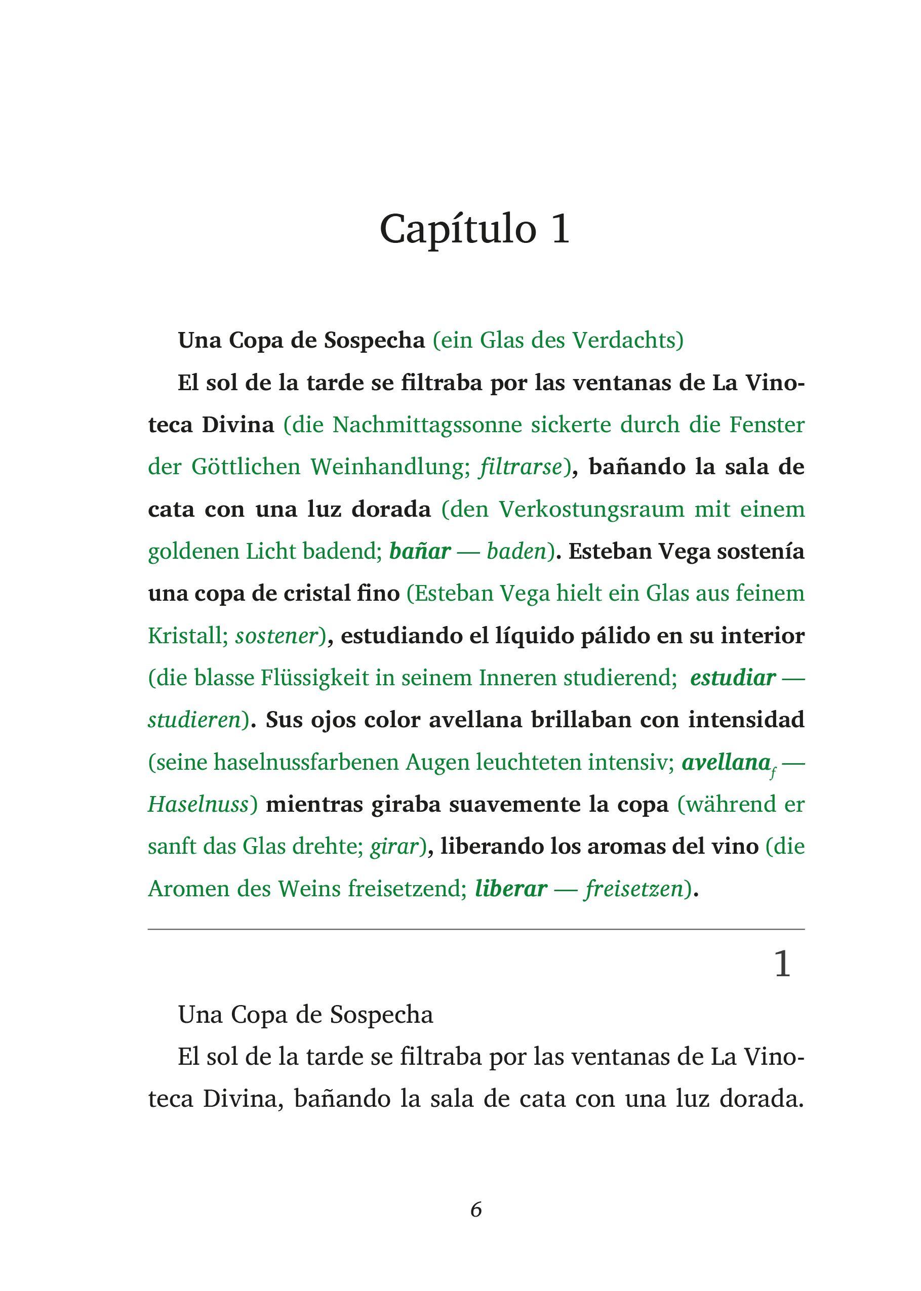 Beispielinhalt (Bild) La Cosecha del Engaño - Spanische Krimi-Lektüre A2-B1 (+ Audio-CD)