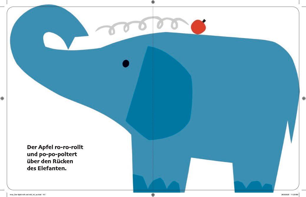 Beispielinhalt (Bild) Der Apfel rollt und rollt