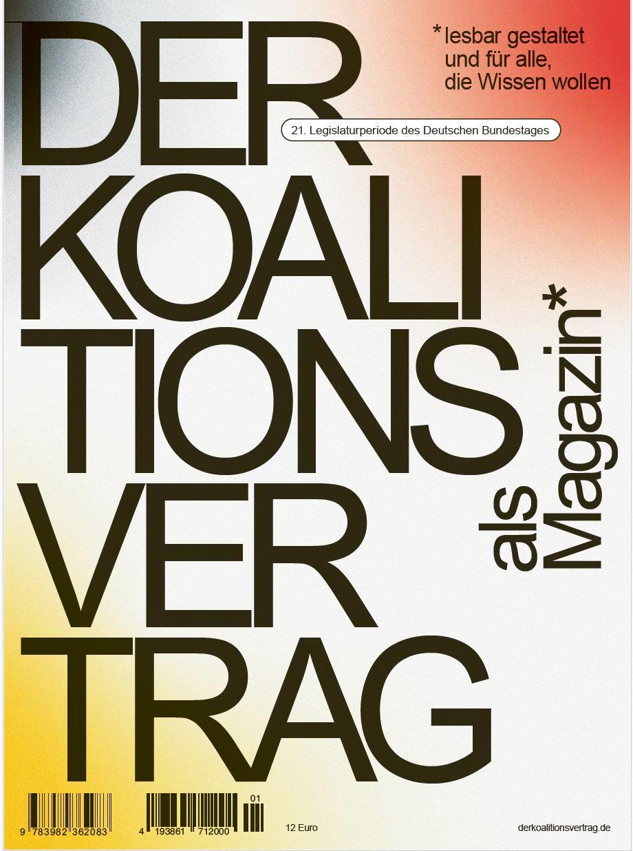Vorderes Coverbild Der Koalitionsvertrag als Magazin