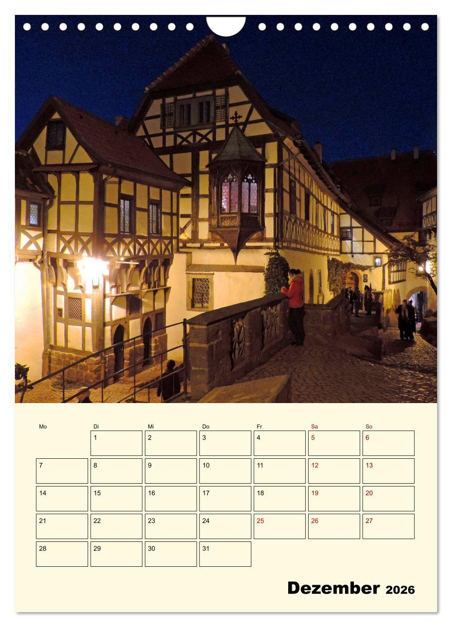 Beispielinhalt (Bild) Die Wartburg - Weltkulturerbe in Thüringen (Wandkalender 2026 DIN A4 hoch), CALVENDO Monatskalender