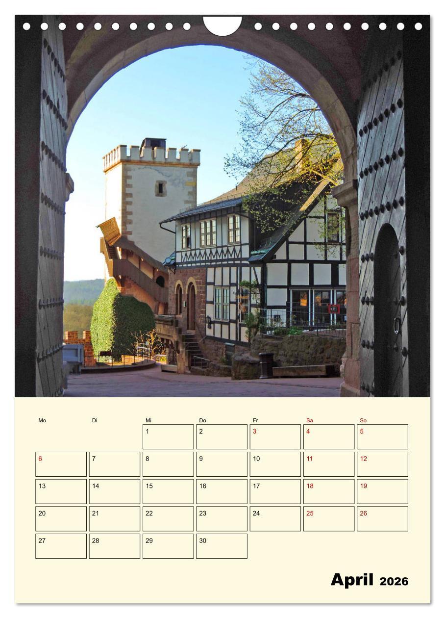 Beispielinhalt (Bild) Die Wartburg - Weltkulturerbe in Thüringen (Wandkalender 2026 DIN A4 hoch), CALVENDO Monatskalender