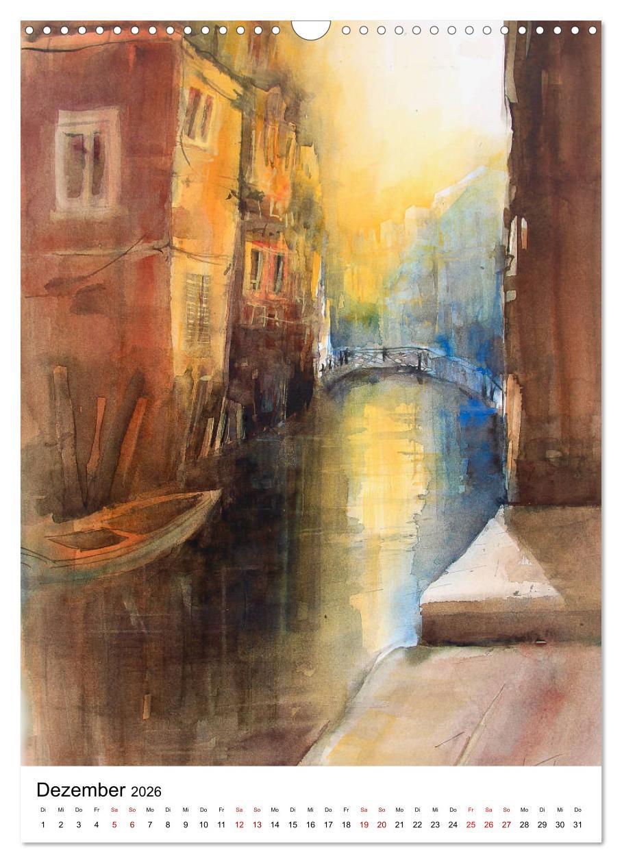 Beispielinhalt (Bild) Aquarelle in Hochform (Wandkalender 2026 DIN A3 hoch), CALVENDO Monatskalender