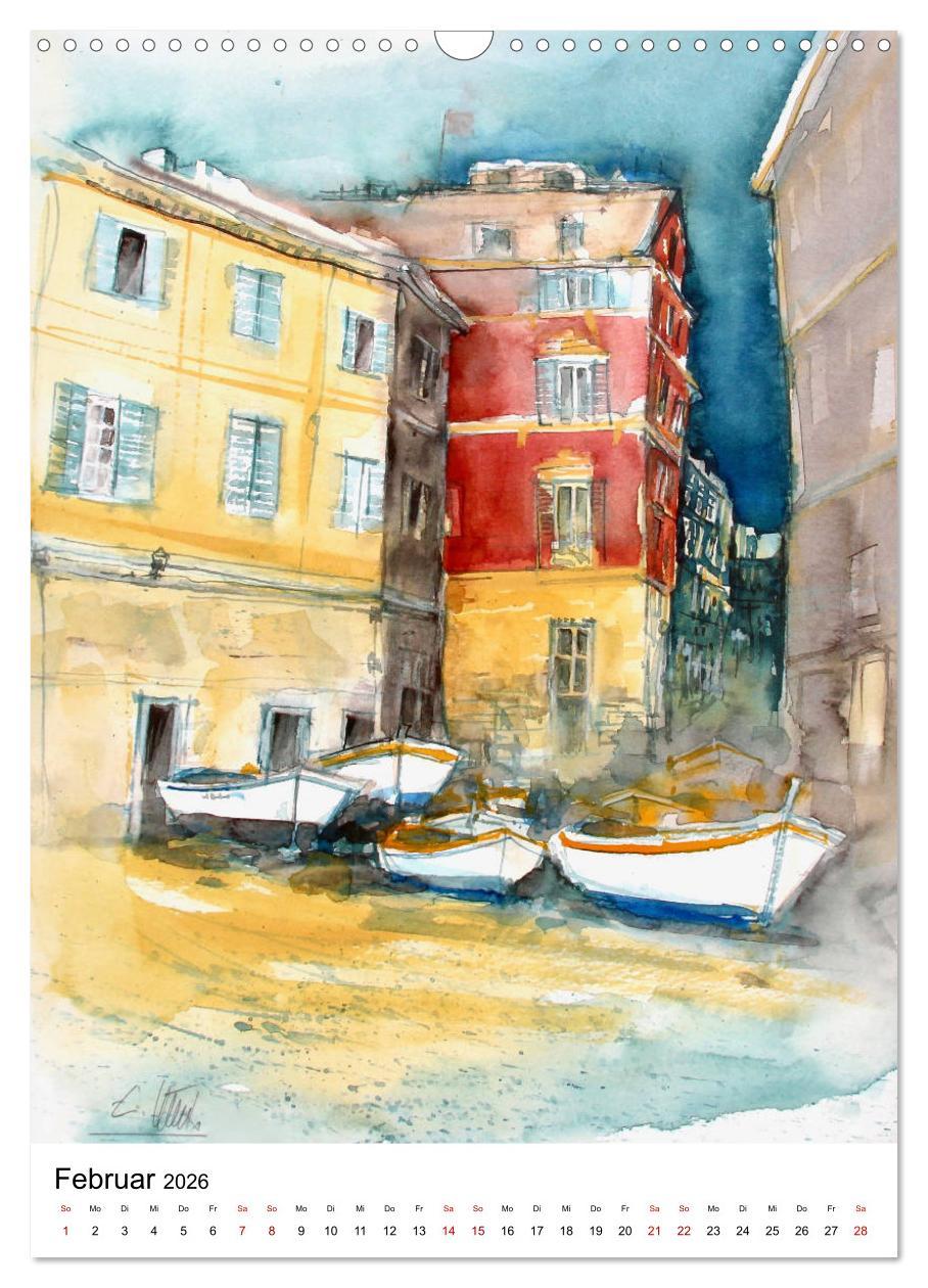 Beispielinhalt (Bild) Aquarelle in Hochform (Wandkalender 2026 DIN A3 hoch), CALVENDO Monatskalender