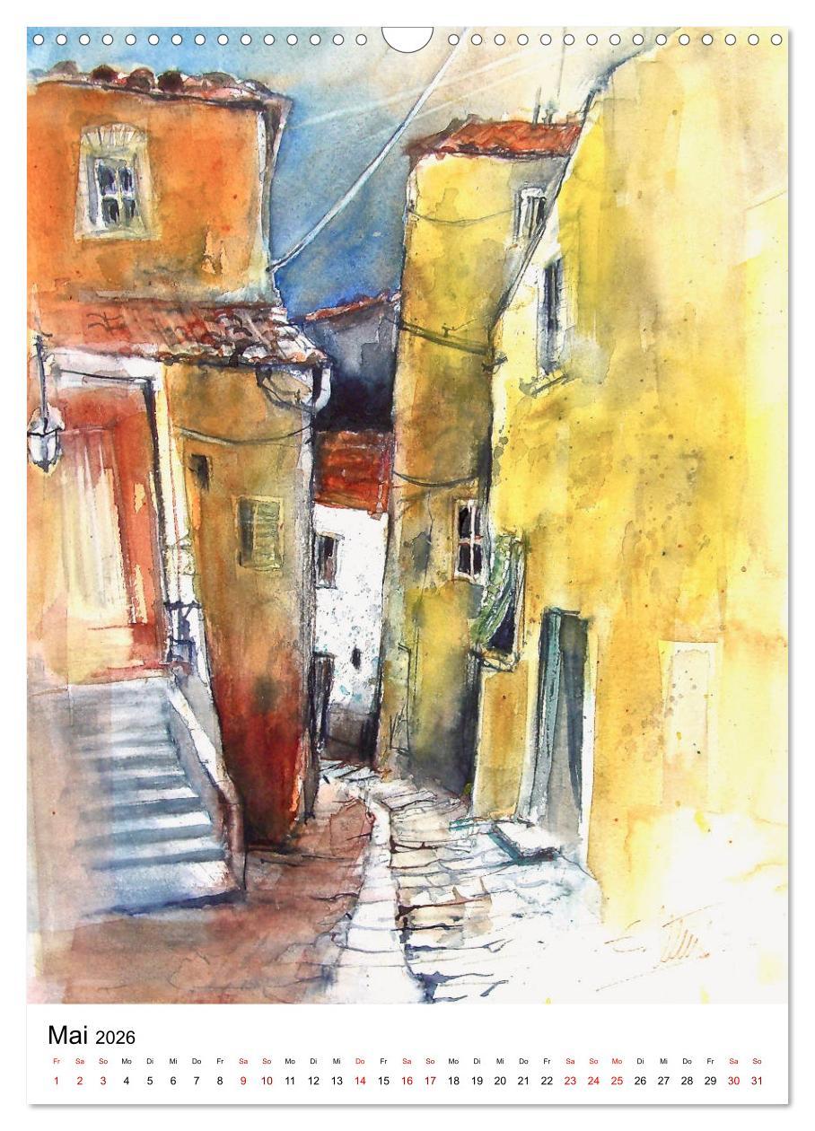 Beispielinhalt (Bild) Aquarelle in Hochform (Wandkalender 2026 DIN A3 hoch), CALVENDO Monatskalender