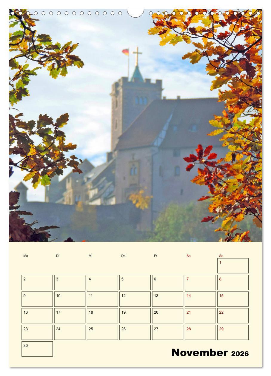 Beispielinhalt (Bild) Die Wartburg - Weltkulturerbe in Thüringen (Wandkalender 2026 DIN A3 hoch), CALVENDO Monatskalender