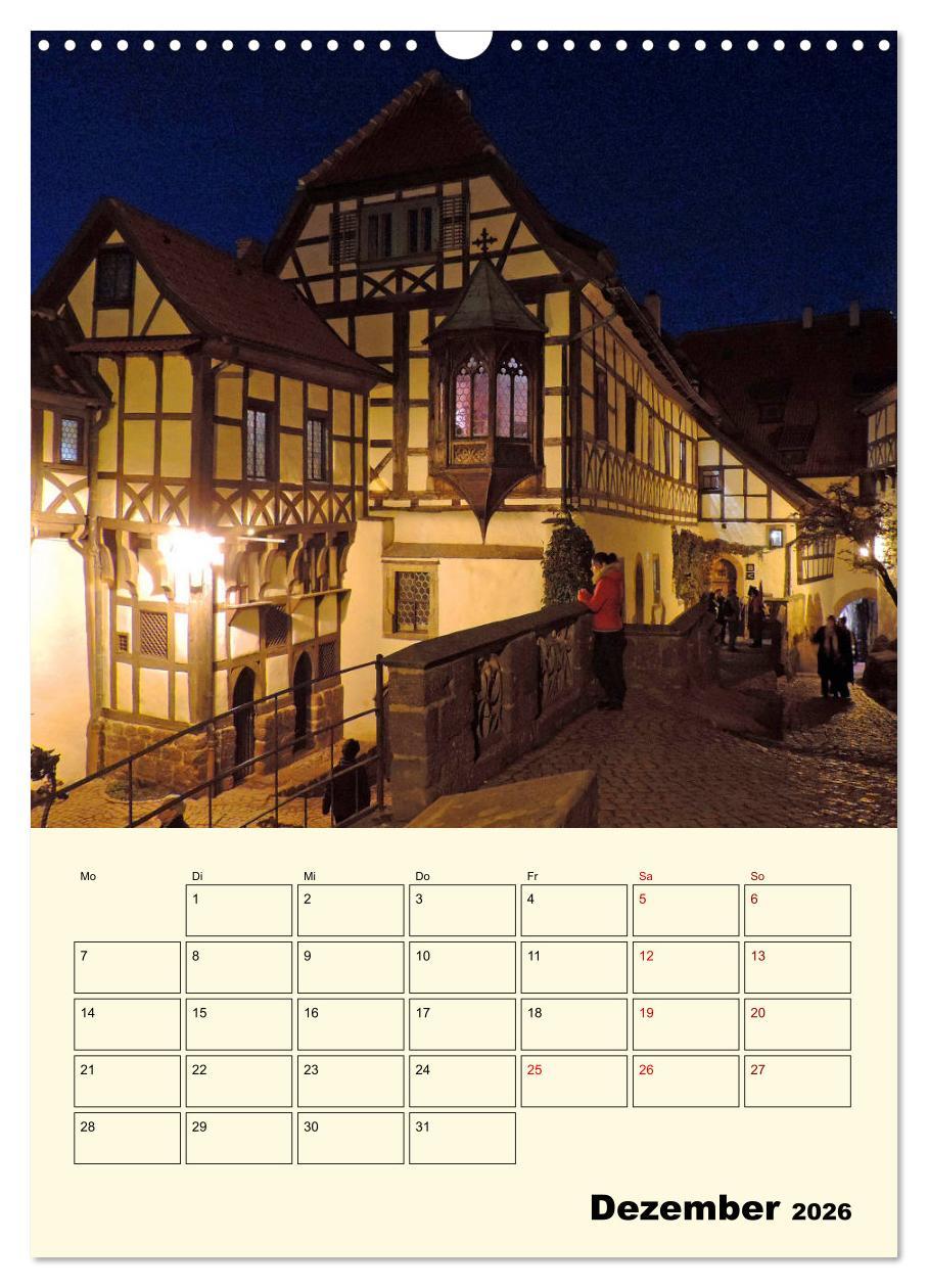 Beispielinhalt (Bild) Die Wartburg - Weltkulturerbe in Thüringen (Wandkalender 2026 DIN A3 hoch), CALVENDO Monatskalender