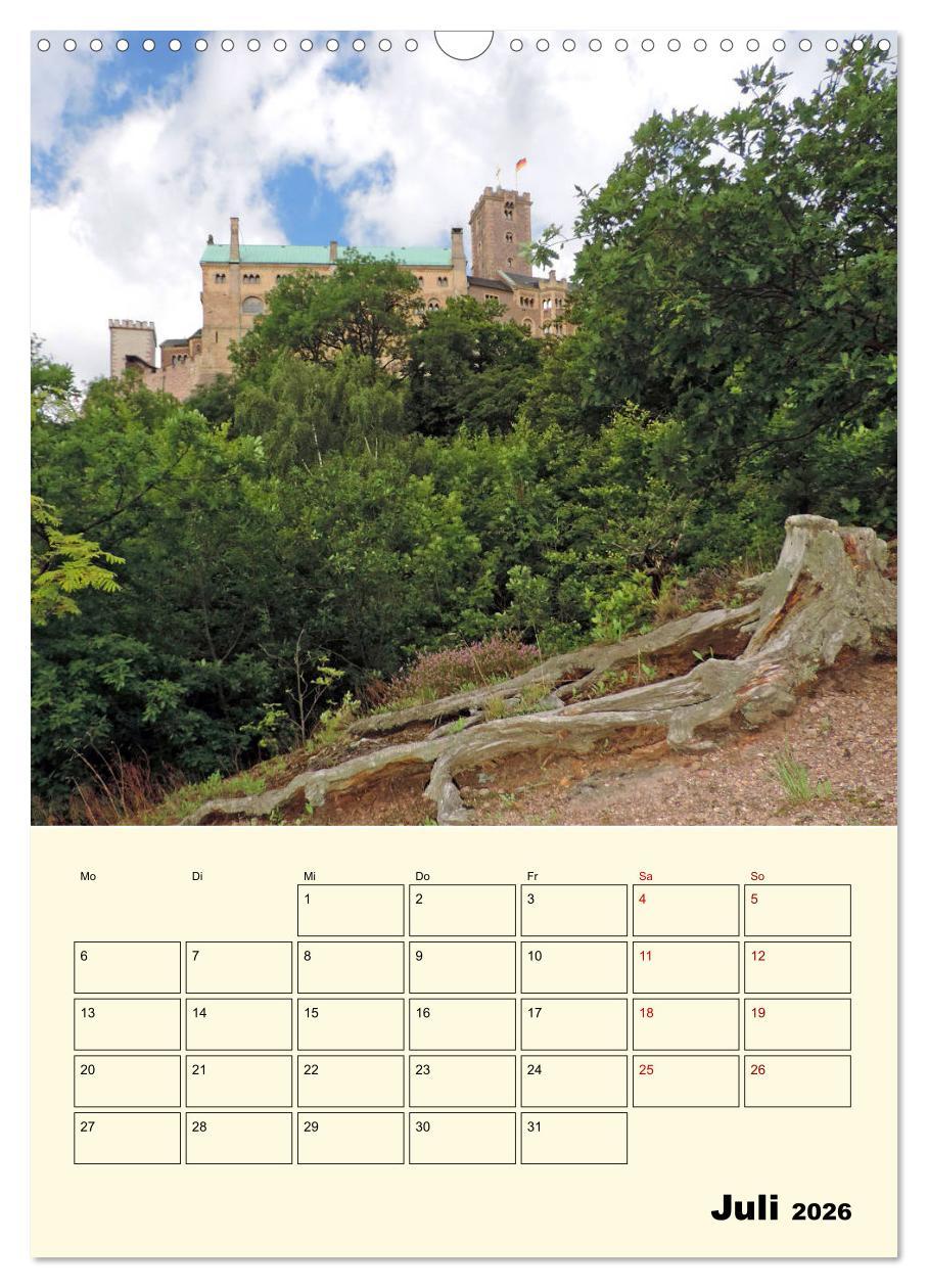 Beispielinhalt (Bild) Die Wartburg - Weltkulturerbe in Thüringen (Wandkalender 2026 DIN A3 hoch), CALVENDO Monatskalender