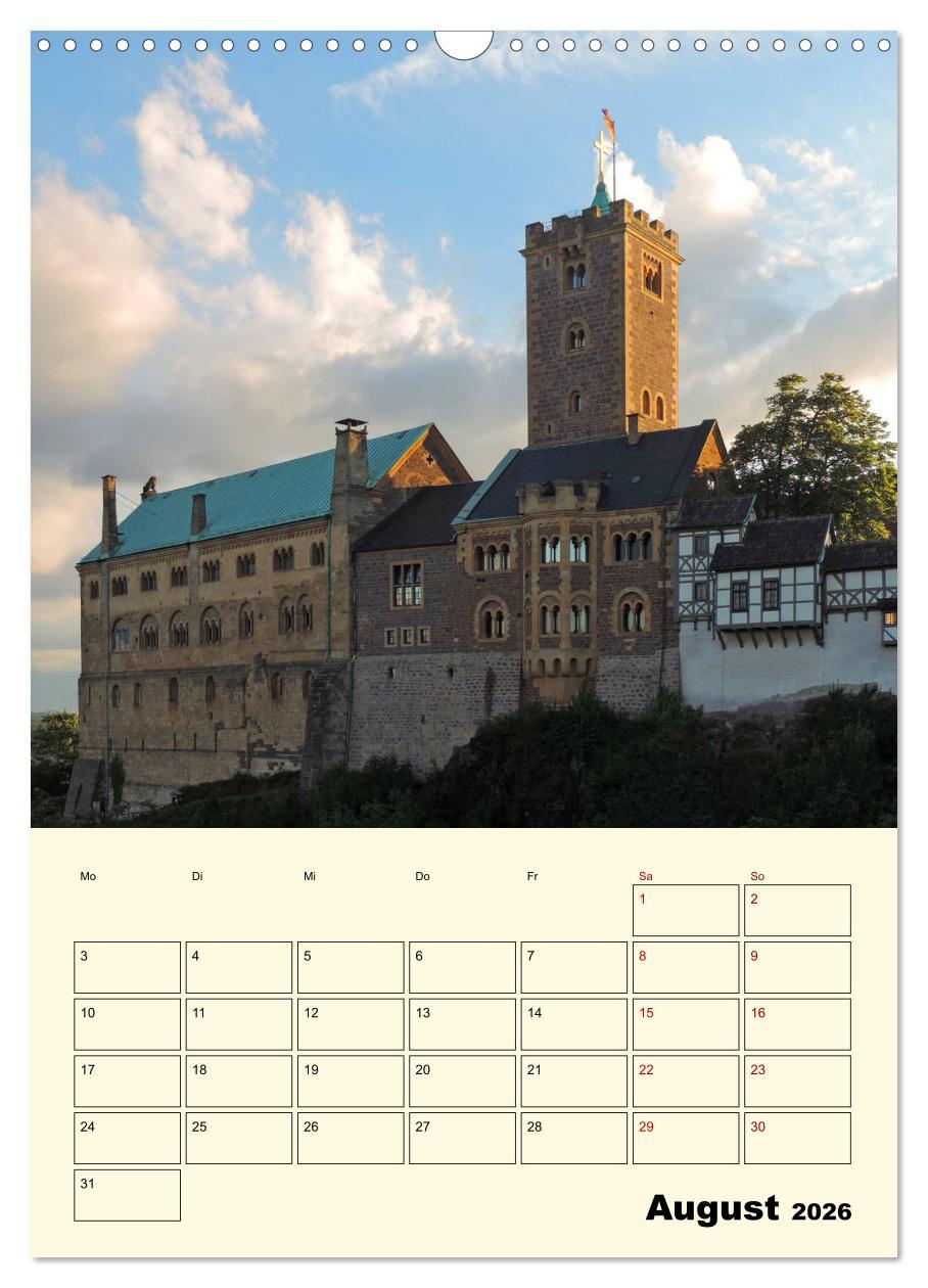 Beispielinhalt (Bild) Die Wartburg - Weltkulturerbe in Thüringen (Wandkalender 2026 DIN A3 hoch), CALVENDO Monatskalender