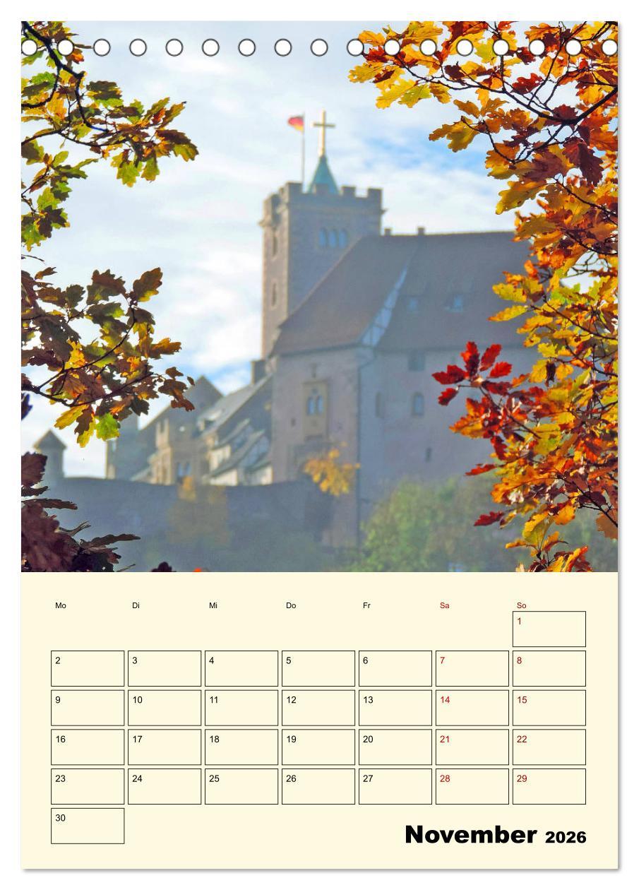 Beispielinhalt (Bild) Die Wartburg - Weltkulturerbe in Thüringen (Tischkalender 2026 DIN A5 hoch), CALVENDO Monatskalender