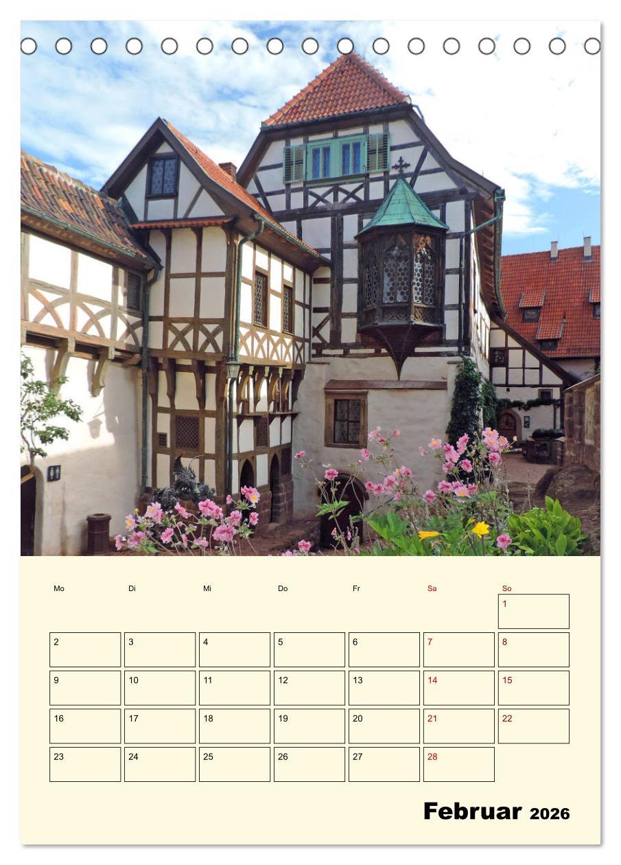 Beispielinhalt (Bild) Die Wartburg - Weltkulturerbe in Thüringen (Tischkalender 2026 DIN A5 hoch), CALVENDO Monatskalender