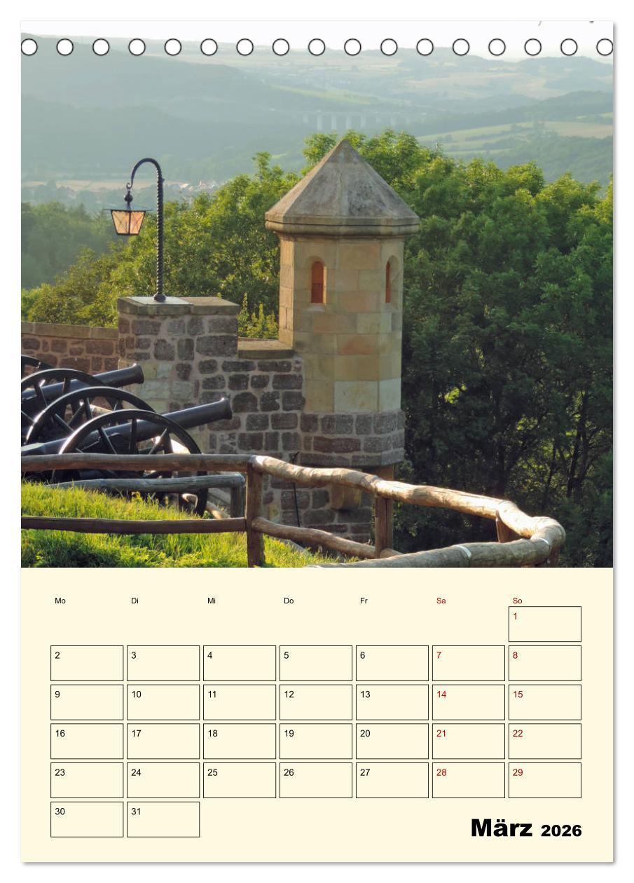 Beispielinhalt (Bild) Die Wartburg - Weltkulturerbe in Thüringen (Tischkalender 2026 DIN A5 hoch), CALVENDO Monatskalender