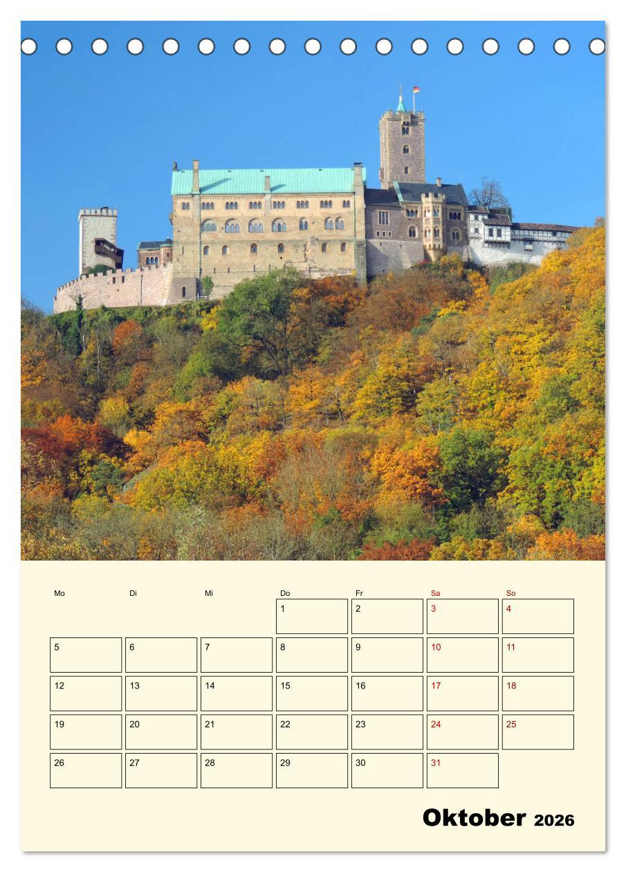 Beispielinhalt (Bild) Die Wartburg - Weltkulturerbe in Thüringen (Tischkalender 2026 DIN A5 hoch), CALVENDO Monatskalender