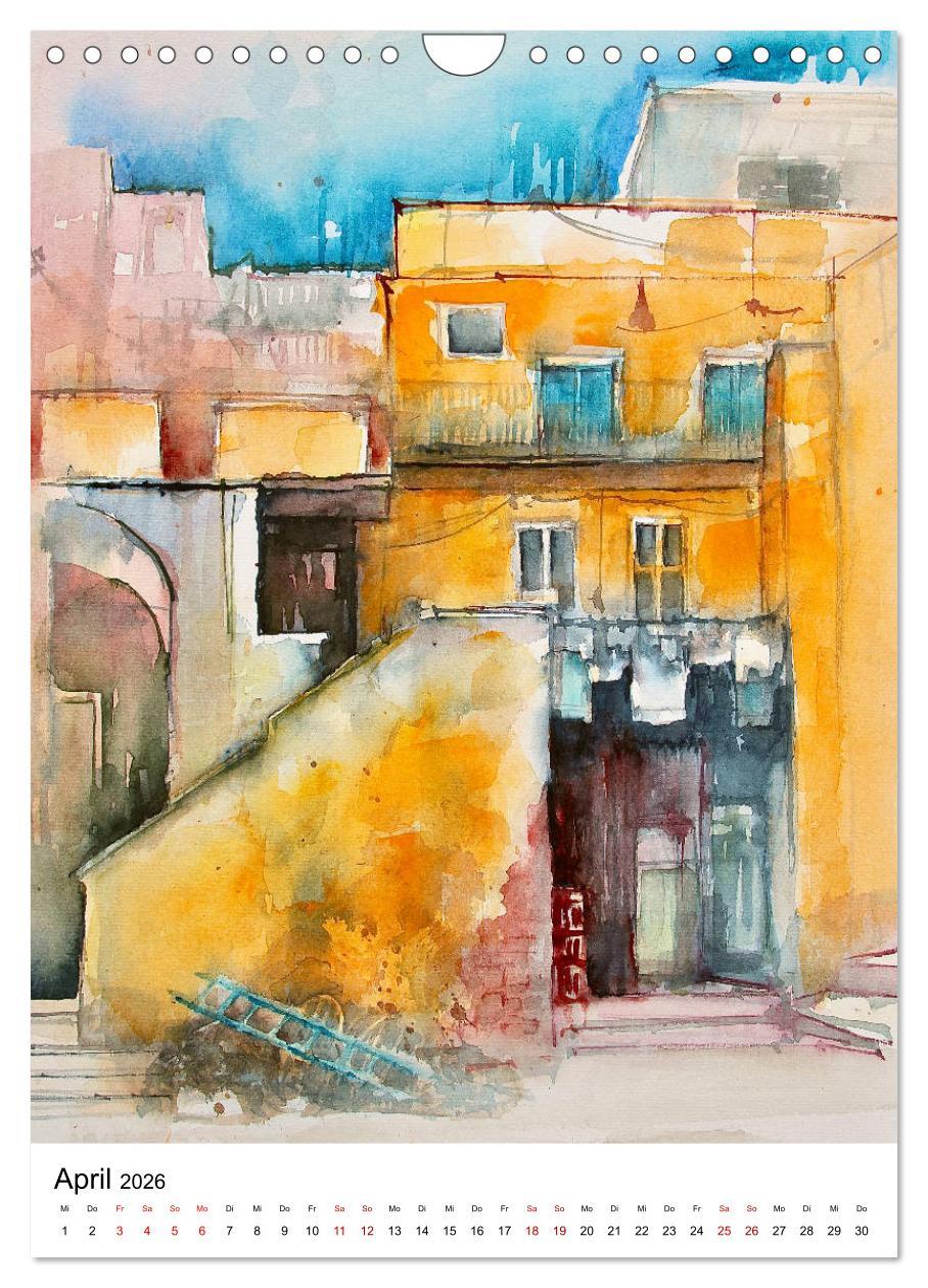 Beispielinhalt (Bild) Aquarelle in Hochform (Wandkalender 2026 DIN A4 hoch), CALVENDO Monatskalender