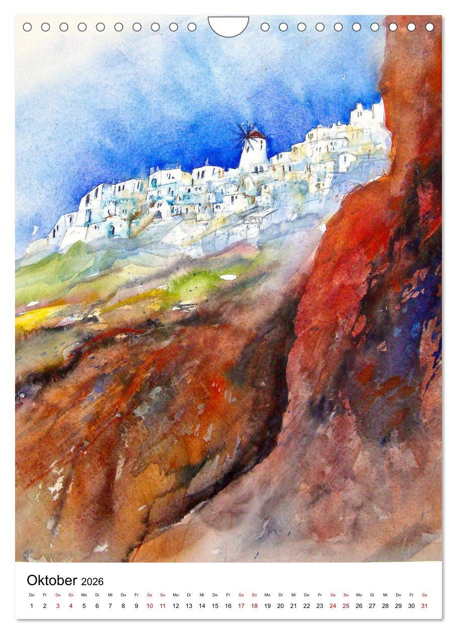 Beispielinhalt (Bild) Aquarelle in Hochform (Wandkalender 2026 DIN A4 hoch), CALVENDO Monatskalender