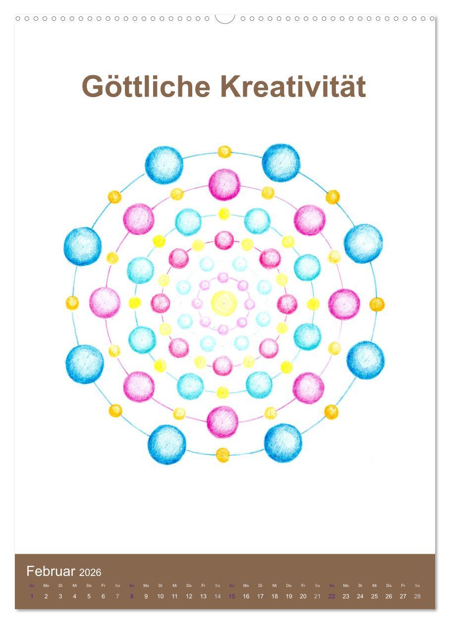 Beispielinhalt (Bild) Delfinheilsymbole (hochwertiger Premium Wandkalender 2026 DIN A2 hoch), Kunstdruck in Hochglanz