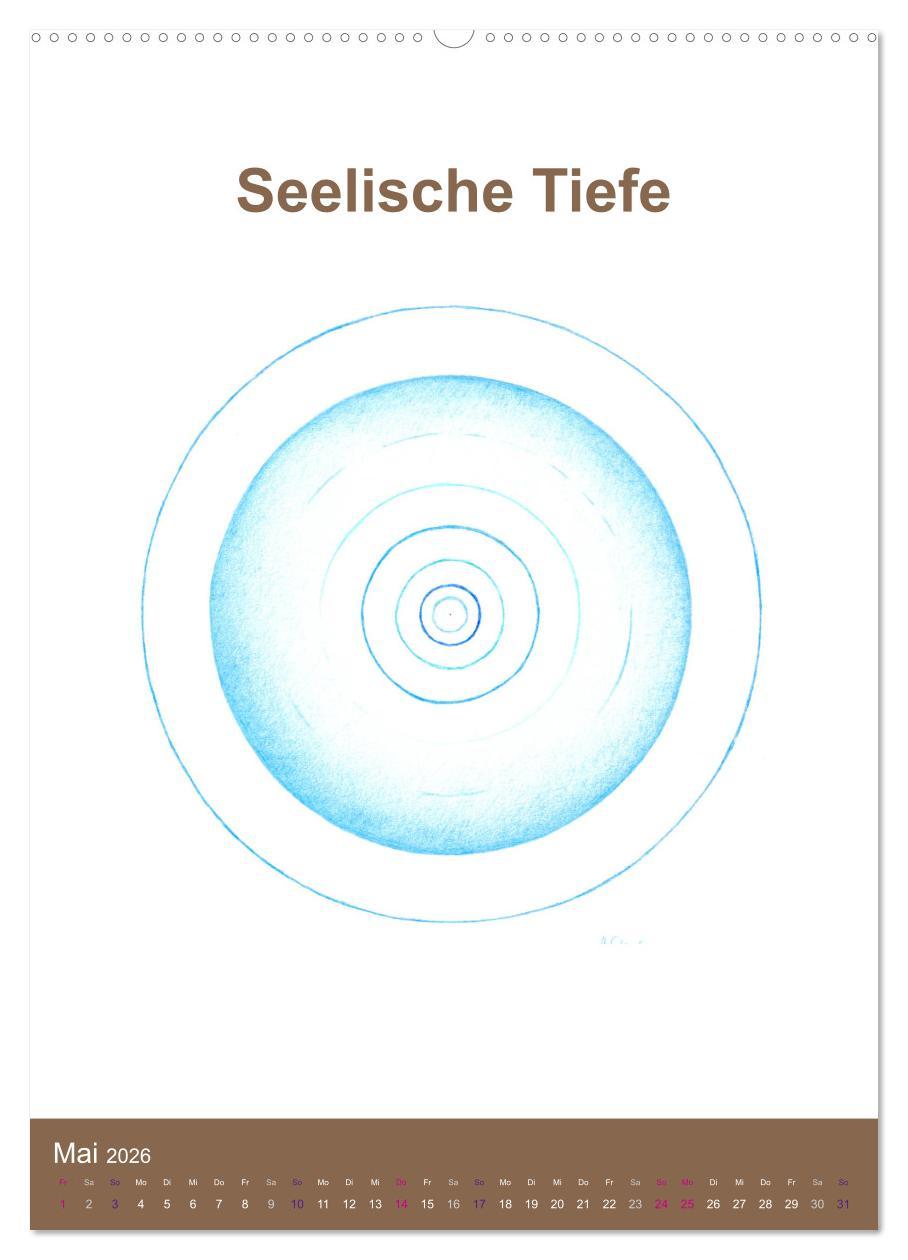 Beispielinhalt (Bild) Delfinheilsymbole (hochwertiger Premium Wandkalender 2026 DIN A2 hoch), Kunstdruck in Hochglanz