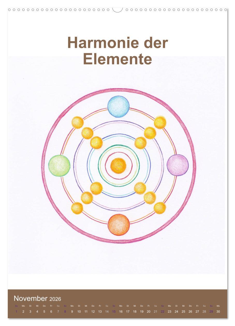 Beispielinhalt (Bild) Delfinheilsymbole (hochwertiger Premium Wandkalender 2026 DIN A2 hoch), Kunstdruck in Hochglanz
