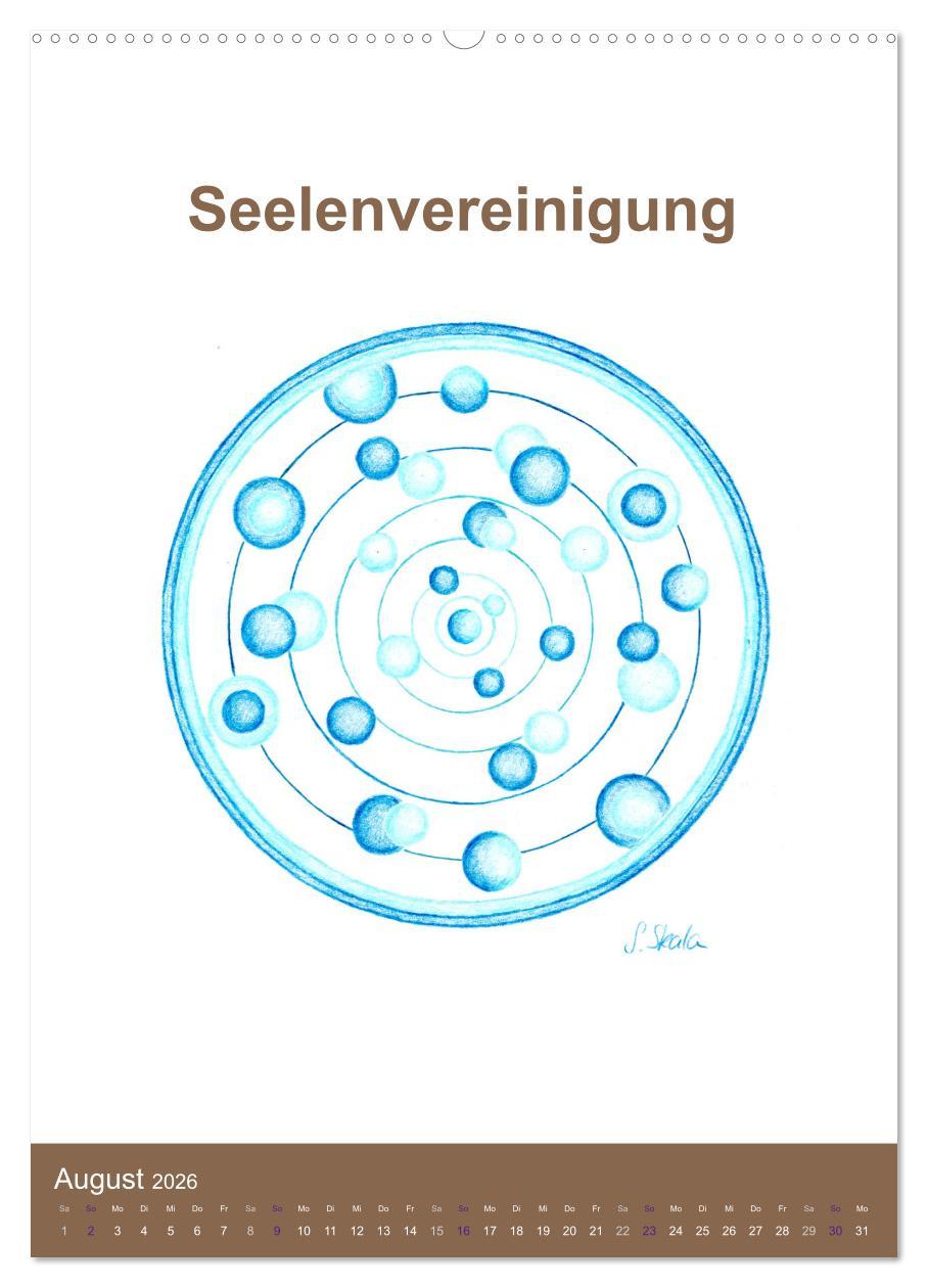 Beispielinhalt (Bild) Delfinheilsymbole (hochwertiger Premium Wandkalender 2026 DIN A2 hoch), Kunstdruck in Hochglanz