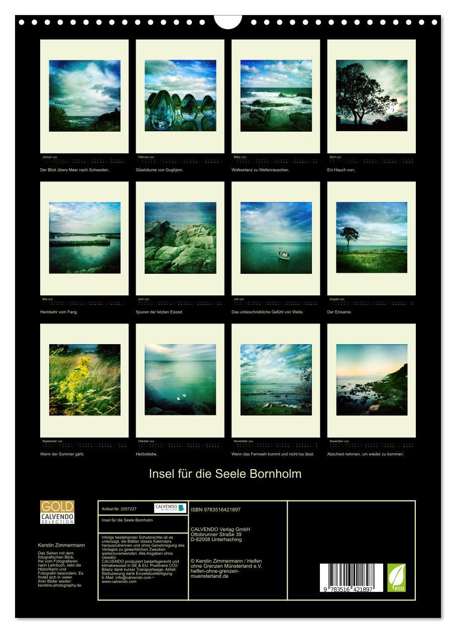Beispielinhalt (Bild) Insel für die Seele Bornholm (Wandkalender 2026 DIN A3 hoch), CALVENDO Monatskalender
