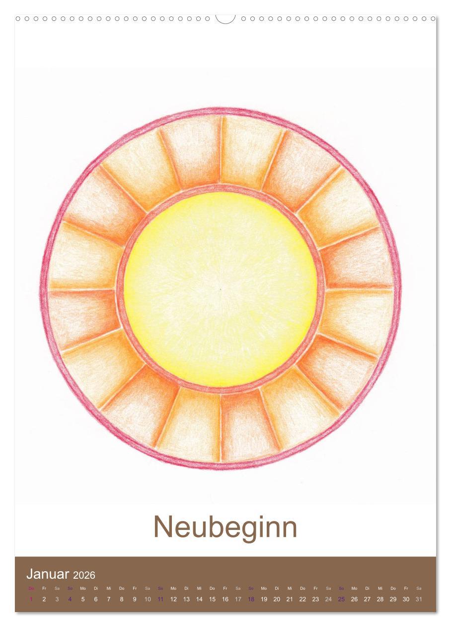 Beispielinhalt (Bild) Atlantisheilsymbole (hochwertiger Premium Wandkalender 2026 DIN A2 hoch), Kunstdruck in Hochglanz