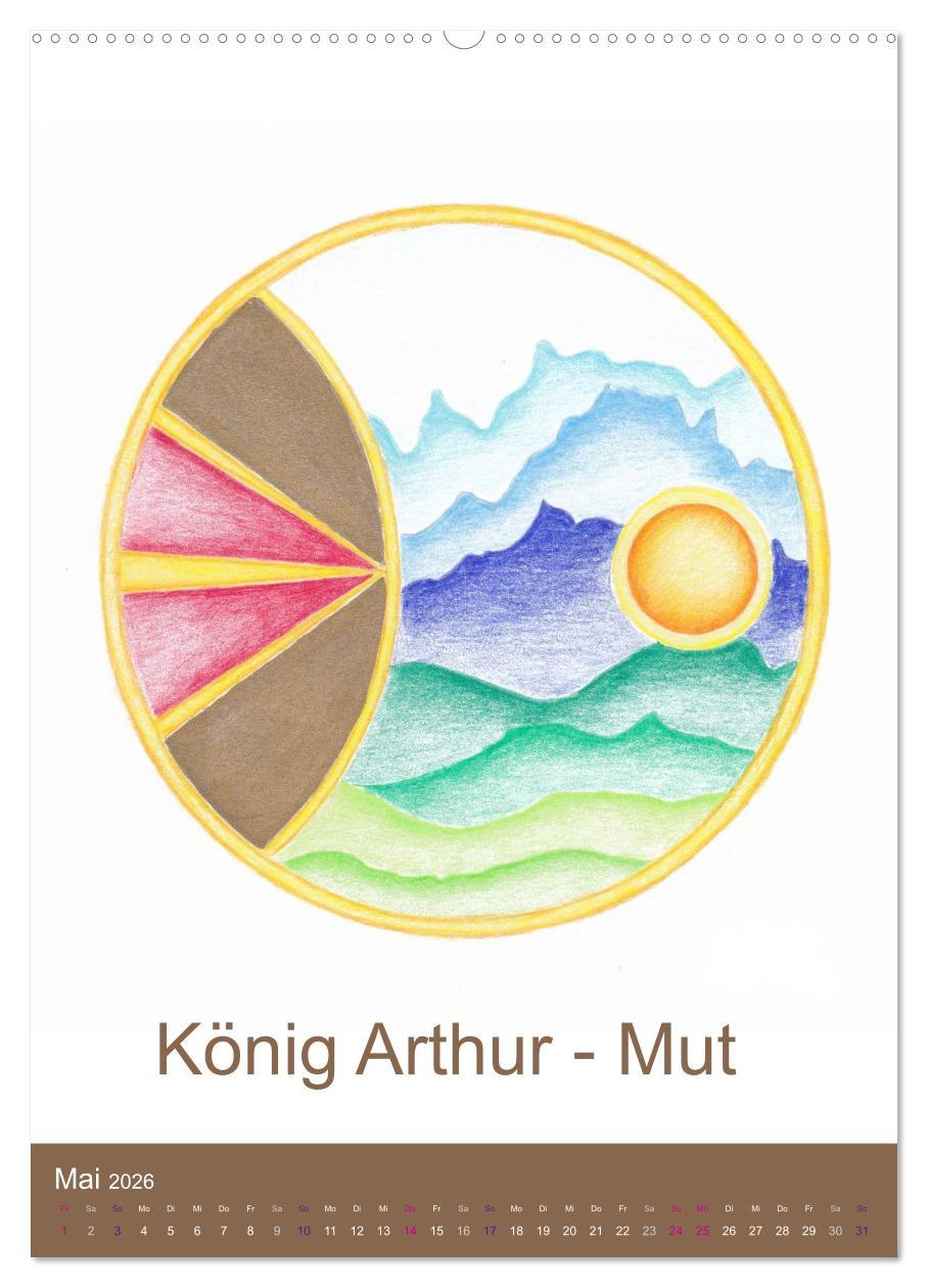 Beispielinhalt (Bild) Atlantisheilsymbole (hochwertiger Premium Wandkalender 2026 DIN A2 hoch), Kunstdruck in Hochglanz