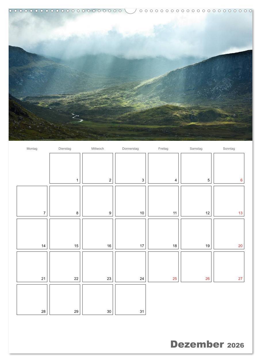 Beispielinhalt (Bild) Schottland für Naturliebhaber (Wandkalender 2026 DIN A2 hoch), CALVENDO Monatskalender