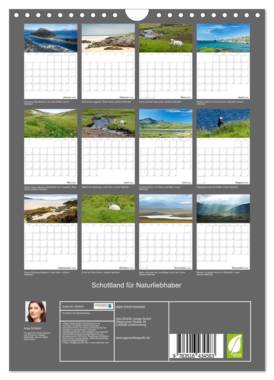 Beispielinhalt (Bild) Schottland für Naturliebhaber (Wandkalender 2026 DIN A4 hoch), CALVENDO Monatskalender