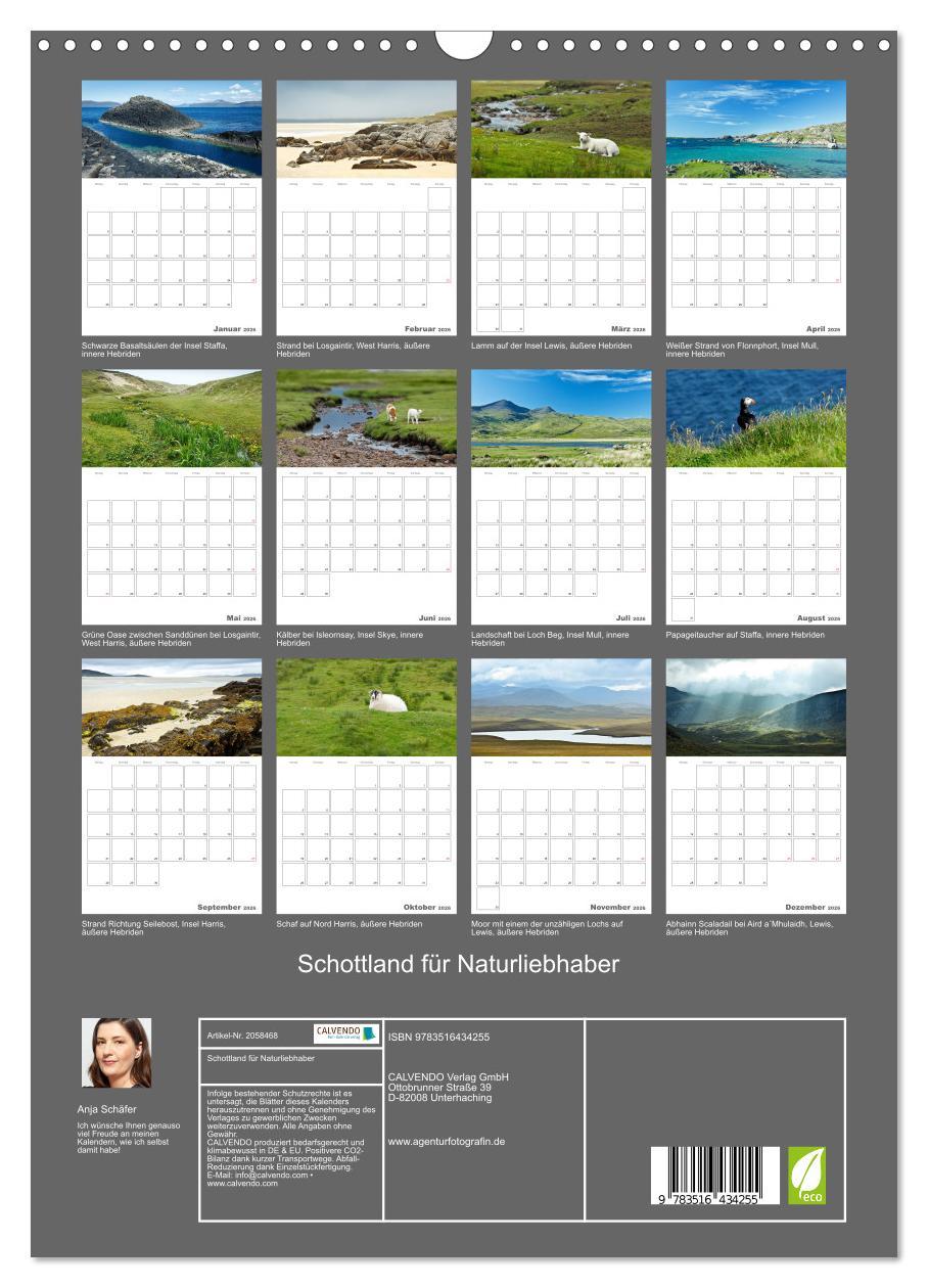 Beispielinhalt (Bild) Schottland für Naturliebhaber (Wandkalender 2026 DIN A3 hoch), CALVENDO Monatskalender