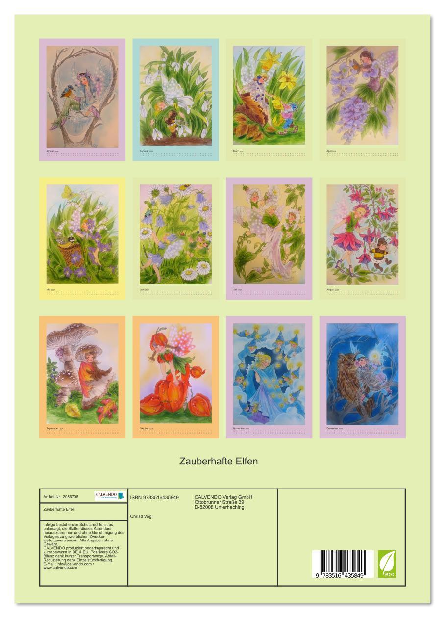 Beispielinhalt (Bild) Zauberhafte Elfen (Wandkalender 2026 DIN A3 hoch), CALVENDO Monatskalender