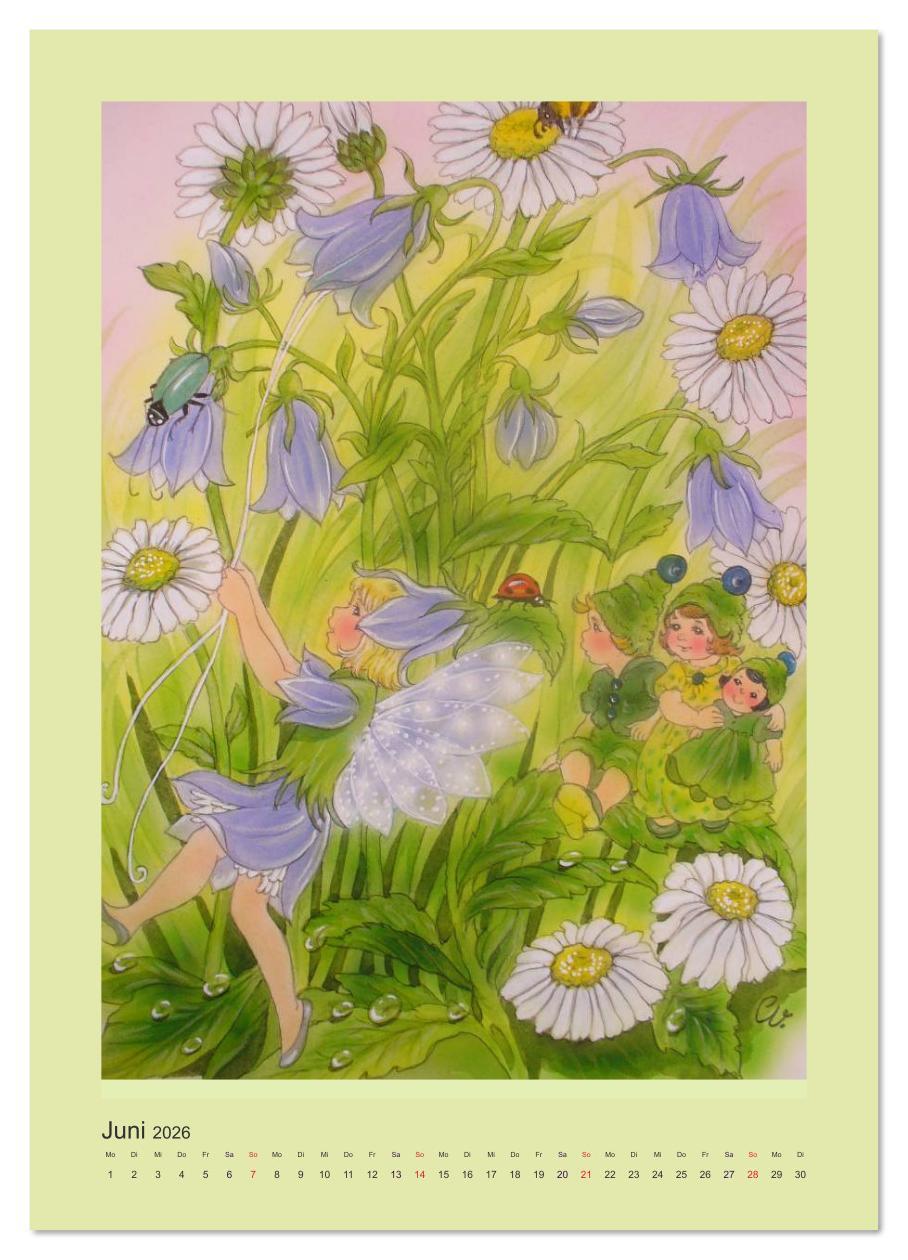 Beispielinhalt (Bild) Zauberhafte Elfen (Wandkalender 2026 DIN A3 hoch), CALVENDO Monatskalender