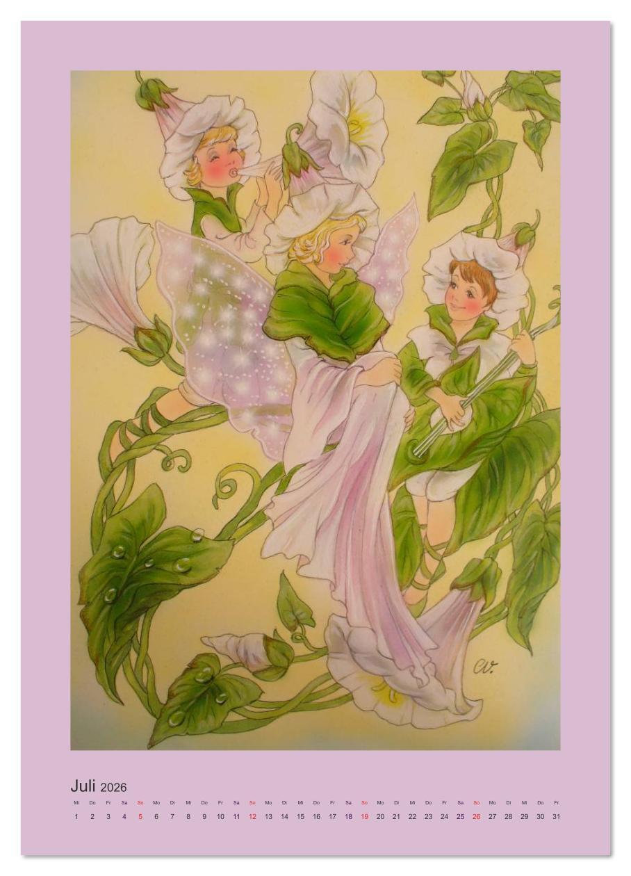 Beispielinhalt (Bild) Zauberhafte Elfen (Wandkalender 2026 DIN A3 hoch), CALVENDO Monatskalender