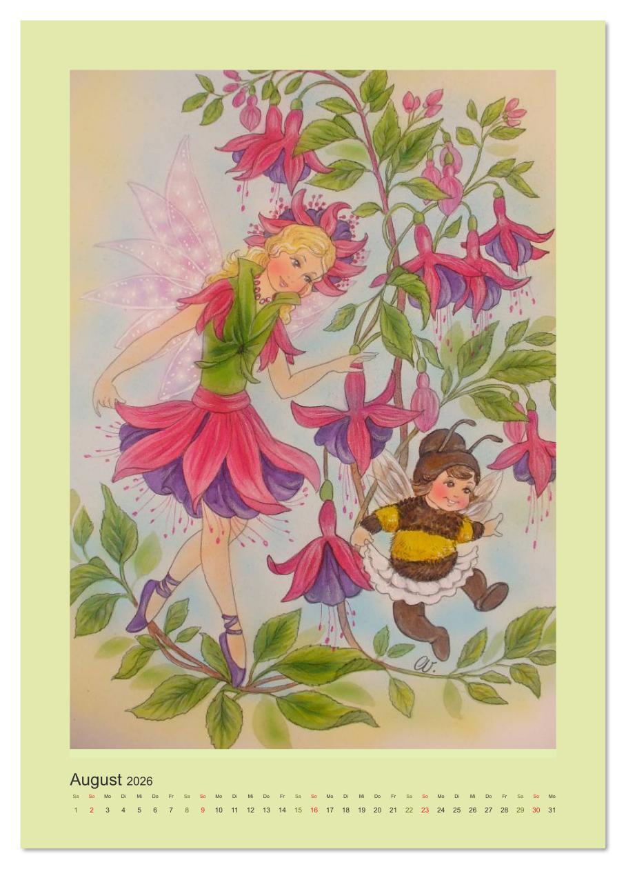 Beispielinhalt (Bild) Zauberhafte Elfen (Wandkalender 2026 DIN A3 hoch), CALVENDO Monatskalender