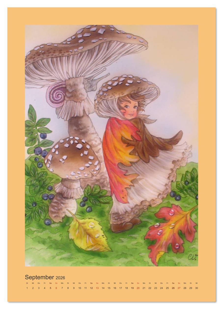 Beispielinhalt (Bild) Zauberhafte Elfen (Wandkalender 2026 DIN A3 hoch), CALVENDO Monatskalender