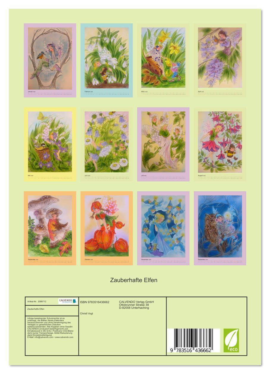 Beispielinhalt (Bild) Zauberhafte Elfen (Wandkalender 2026 DIN A4 hoch), CALVENDO Monatskalender