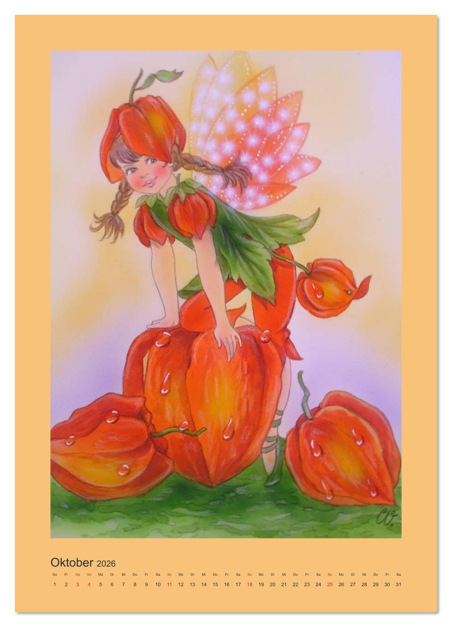 Beispielinhalt (Bild) Zauberhafte Elfen (Wandkalender 2026 DIN A4 hoch), CALVENDO Monatskalender