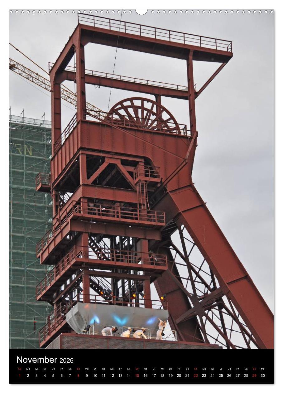 Beispielinhalt (Bild) Fördertürme im Ruhrgebiet (Wandkalender 2026 DIN A2 hoch), CALVENDO Monatskalender