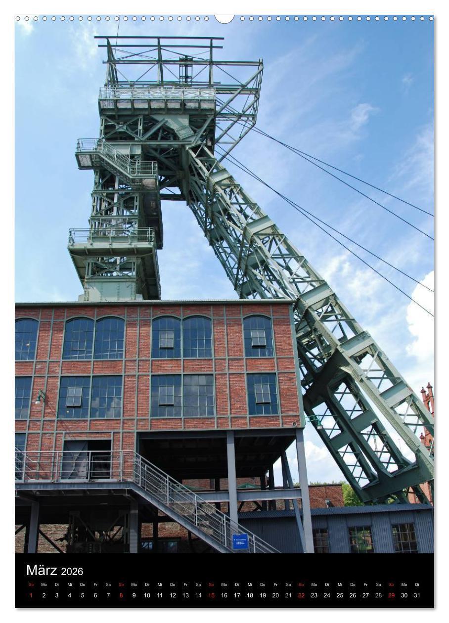 Beispielinhalt (Bild) Fördertürme im Ruhrgebiet (Wandkalender 2026 DIN A2 hoch), CALVENDO Monatskalender