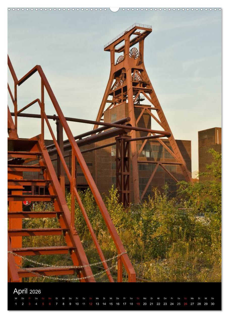 Beispielinhalt (Bild) Fördertürme im Ruhrgebiet (Wandkalender 2026 DIN A2 hoch), CALVENDO Monatskalender