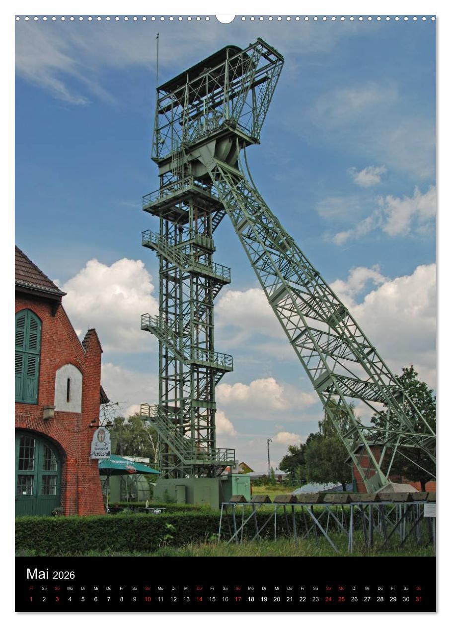 Beispielinhalt (Bild) Fördertürme im Ruhrgebiet (Wandkalender 2026 DIN A2 hoch), CALVENDO Monatskalender