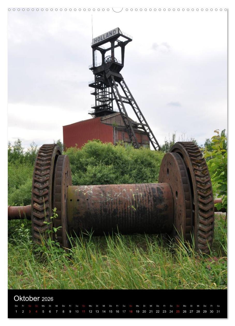 Beispielinhalt (Bild) Fördertürme im Ruhrgebiet (Wandkalender 2026 DIN A2 hoch), CALVENDO Monatskalender