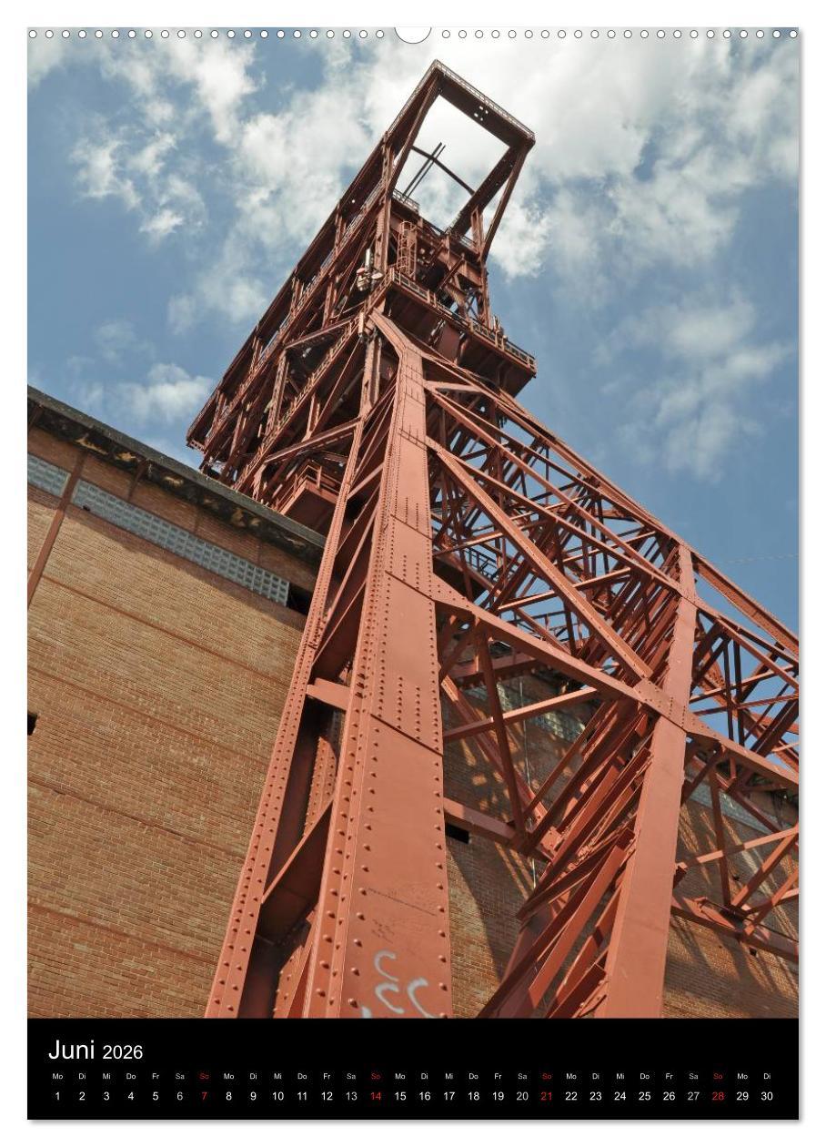 Beispielinhalt (Bild) Fördertürme im Ruhrgebiet (Wandkalender 2026 DIN A2 hoch), CALVENDO Monatskalender