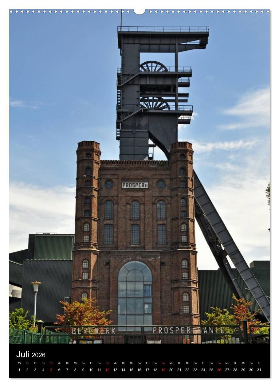 Beispielinhalt (Bild) Fördertürme im Ruhrgebiet (Wandkalender 2026 DIN A2 hoch), CALVENDO Monatskalender