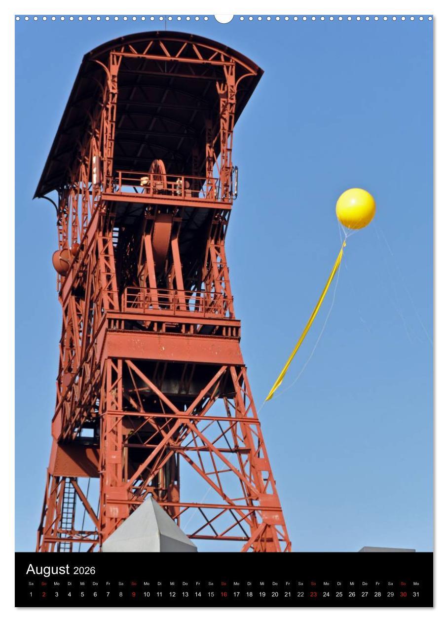 Beispielinhalt (Bild) Fördertürme im Ruhrgebiet (Wandkalender 2026 DIN A2 hoch), CALVENDO Monatskalender